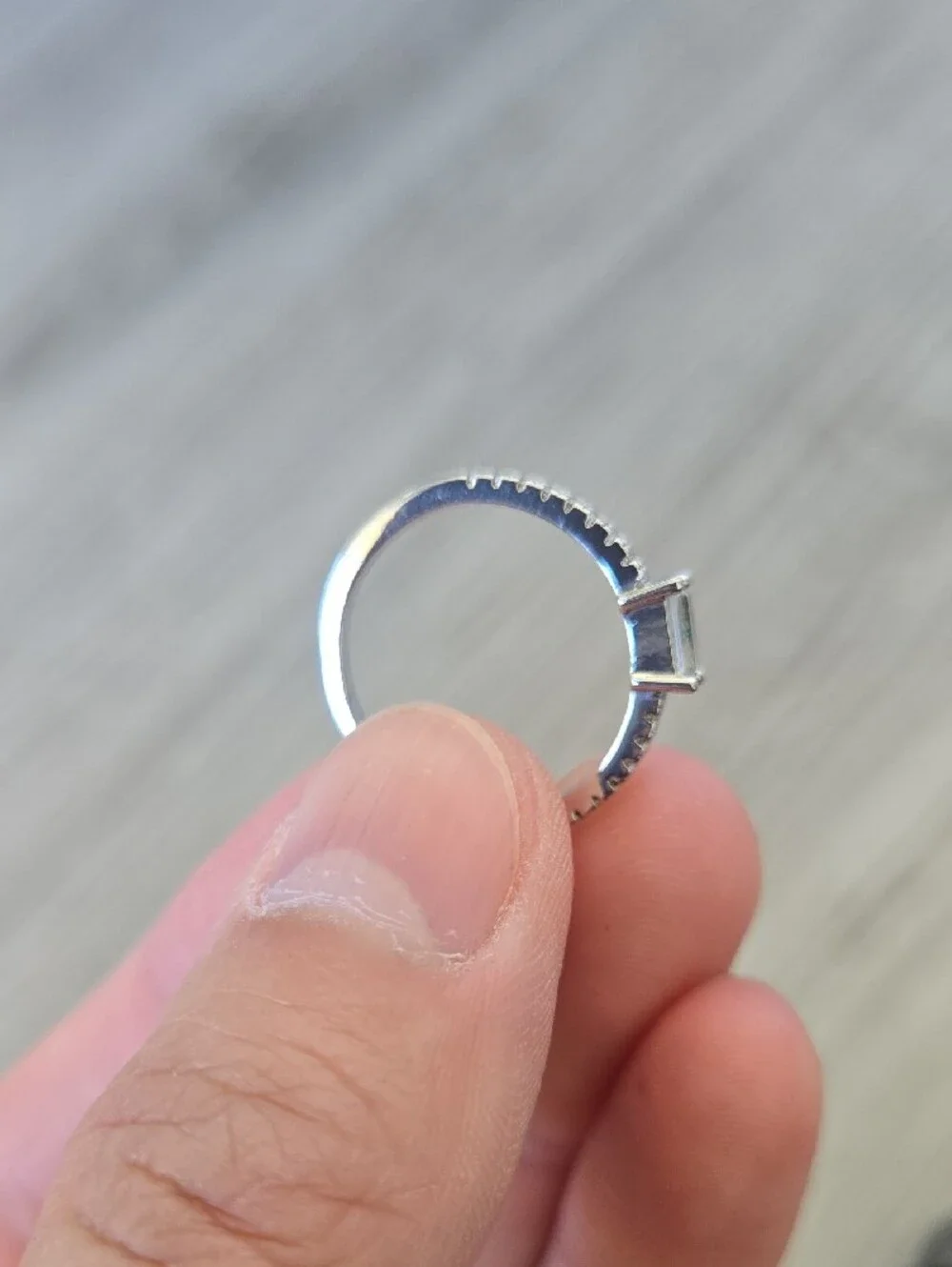 Sterling Silver Clear Stone Solitaire Ring - Elegant Women's Jewelry